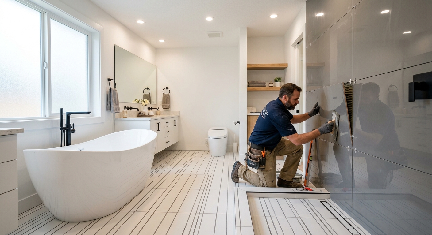 Salle de bain rénovée haut de gamme par Salle de Bain Expert